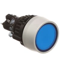 EAO Pushbutton Switch, Round, Illuminated, Blue Lens