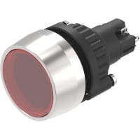 EAO Pushbutton Switch Round 29mm 1NC-1NO MAINT Flush 24V Red LED 5A 250VAC Solder