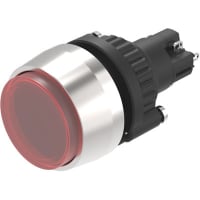 EAO Pushbutton Switch Round 29mm 1NC-1NO MOM Raised 24V Red LED 5A 250VAC Solder