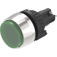 EAO Pushbutton Switch Round 29mm 1NC-1NO MOM Raised 24V Green LED 5A 250VAC Solder