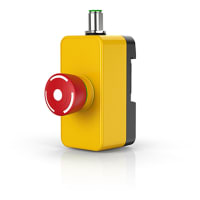 EAO Smartbox, E-Stop, ON-OFF, MAINT, Yellow Housing, M12, BR84, Non-Illum, IP65, 2A, 30VDC