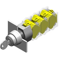 EAO Keylock Switch Actuator, Round, 3 Position, MAINT(a)-Rest-MAINT(a), Aluminum Bezel