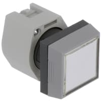 EAO Pushbutton Actuator Square MOM Illuminated Lt Gray Bezel Clear Transparent Lens