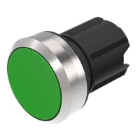 EAO Pushbutton Actuator, Metal/Plastic, 29.45mm, Latched, MAINT, Push to Release, Green