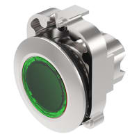 EAO Pushbutton Actuator, Metal, 38mm, 2 Position, MOM, Illuminative, Flush, Green Lens