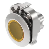 EAO Pushbutton Actuator, Metal, 38mm, 2 Pos, MAINT, Push-to-Reset, Illuminative, Yllw Lens