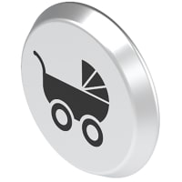 EAO Accessory, Lens, Aluminum/Plastic, Flat, Laser Engraved Baby Carriage Symbol