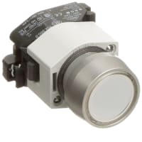 EAO Pushbutton Actuator, 29mm, Raised, MAINT, Plastic, Illuminative, Metal Bezel, Clear Len