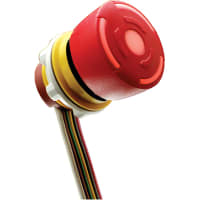 EAO E-Stop, 32mm, 2NC, MAINT, Twist-Unlock, Red LED, Black Ring, IP65, 5A, 250VAC