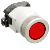 EAO Indicator Actuator, Flush, 29mm, Illuminative, Red Lens, Aluminum Bezel, Screw