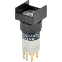 EAO Pushbutton Actuator, Square, 18x18mm, 1NC+1NO, MOM., Illuminative, 5A, 250V, Solder