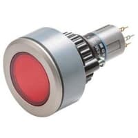 EAO Pushbutton Actuator, Raised, Round, 2NO, MOM, LED Illuminative, 0.1A, 42VAC/DC, QC