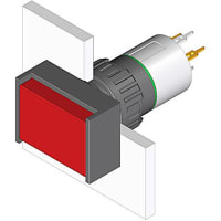 EAO Pushbutton Actuator, 18mmx24mm, 1NC+1NO, MOM, Illuminative, 0.1A, 42VAC/DC, Universal