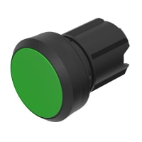 EAO Pushbutton Actuator, Plastic, 29.45mm, 2 Position, MOM.Raised, Level to Bezel, Green