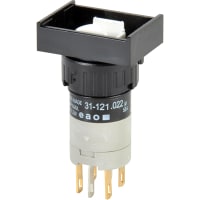 EAO Pushbutton Actuator, Raised, 18x24mm, 1NC+1NO, MOMENTARY, Illuminative, 5A, 250V, Solder