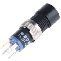 EAO Pushbutton Actuator, Round, 9mm, 1NO, MAINTAINED, Illuminative, 0.1A, 42VAC/DC, Solder