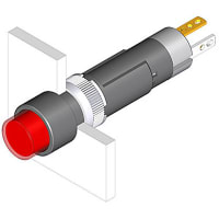 EAO Pushbutton Actuator, Round, 9mm, Raised, 1NO, MOM., Illuminative, 0.1A, 50VAC, Solder