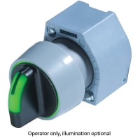 EAO Selector Switch Actuator, 3 Pos, Illuminative, MAINT-Rest-MAINT, Nat.Aluminum Bezel