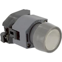 EAO Indicator Actuator, Round, 29mm, LED Illuminative, Clear Lens, Gray Bezel, Screw