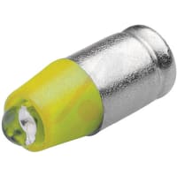 EAO LED, Single Color, T-1 3/4MG, Yellow, Lumi Intensity 300 mcd, 15 mA, 6VDC