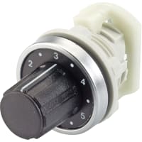 EAO Potentiometer, IP65, Round, 28mm, Matte-Chrome Metal Bezel, Plastic Body, Solder