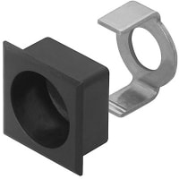 EAO Accessory, Front Bezel Set, Square, 19 x 19mm, Flush, Plastic, Black