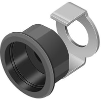 EAO Accessory, Front Bezel Set, Round, 19mm, Flush, Plastic, Black