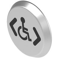 EAO Accessory, Lens, Aluminum/Plastic, Flat, Laser Engraved </Wheelchair/> Symbol