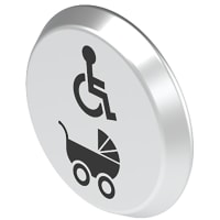 EAO Accessory, Lens, Alum/Plastic, Flat, Laser Engraved Carriage/Wheelchair Symbol