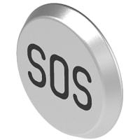 EAO Accessory, Lens, Aluminum/Plastic, Flat, Laser Engraved SOS Symbol