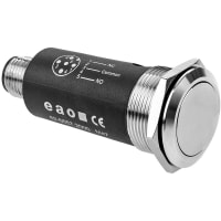 EAO Pushbutton Switch, Momentary, M12 Connector, 22mm, Stainless Steel