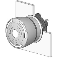 EAO E-Stop, 32mm, 1NC, MAINT, Twist-Unlock, Non-Illum, Green Ring, 5A, 250VAC, Gray