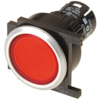 EAO Switch Kit, Modular, IP65, Includes, Actuator, Round Red Lens, 22mm, Flush Mnt Adapter