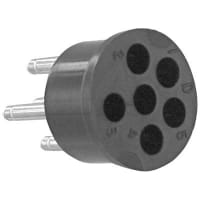 Eaton - CDM Electronics Connector commercial plug miniature molded in contacts black phenolic 6 contact