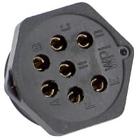 Eaton - CDM Electronics Conn Electrical Miniature Pnl Receptacle Socket Cont 7 Cond 7 Poles Solder Cup