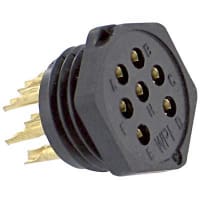 Eaton - CDM Electronics Conn, Electrical, Miniature, Pnl Receptacle, Socket Cont, 7 Poles, Solder Cup