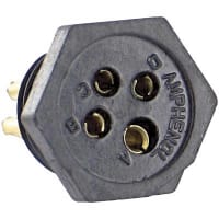 Eaton - CDM Electronics Connector, 4, 5, 7 and 9, Molded Backshell, Stamped, Gold-Plated, 500 VAC