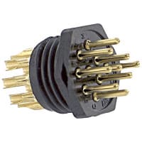 Eaton - CDM Electronics Connector, 4, 5, 7 and 9, Molded Backshell, Stamped, Gold-Plated, 500 VAC