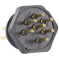 Eaton - CDM Electronics Connector, 4, 5, 7 and 9, Molded Backshell, Stamped, Gold-Plated, 500 VAC