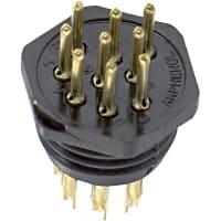 Eaton - CDM Electronics Conn, Electrical, Miniature, Pnl Receptacle, Pin Cont, 9 Poles, Solder Cup