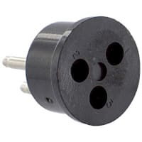 Eaton - CDM Electronics connector, commercial plug, miniature, molded-in contacts, black phenolic, 3 contact