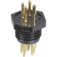 Eaton - CDM Electronics Connector, 4, 5, 7 and 9, Molded Backshell, Stamped, Gold-Plated, 500 VAC