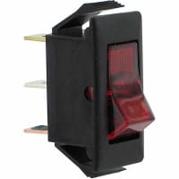 Eaton / Switches Rocker Switch, SPST, ON-NONE-OFF, 125V Neon Lamp, Red Actuator, 15A, 125VAC, .250 QC