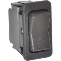 Eaton / Switches Rocker Switch, Sealed, SPDT, (ON)-OFF-(ON), Black Actuator, 15A, 125VAC, 10A, 250VAC, QC