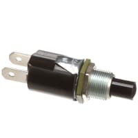 Eaton / Switches Pushbutton Switch, SPST-NC, .406" Nylon Black Button, 3/4A, 125VAC/DC, .250" QC