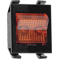 Eaton / Switches Rocker Switch, DPST, ON-NONE-OFF, 125V Neon Lamp, Amber Actuator, 16A, 125VAC, .250"QC