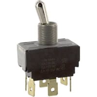 Eaton / Switches Toggle Switch, DPDT, ON-NONE-ON, General Purpose, 15A, 125VAC, 10A, 250VAC, .250" QC