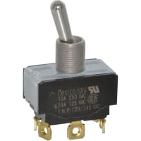 Eaton / Switches Toggle Switch, DPDT, ON-OFF-ON, General Purpose, 20A, 125VAC, 10A, 250VAC, Screw Term.