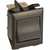 Eaton / Switches Rocker Switch, DPST, ON-OFF-ON, Non-Illum., Black Blank Actuator, 15A, 125VAC, QC