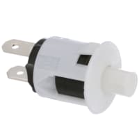 Eaton / Switches Pushbutton Switch, SPST-NC, .375" Nylon Black Button, 3/4A, 125VAC, Snap-In, .250" QC